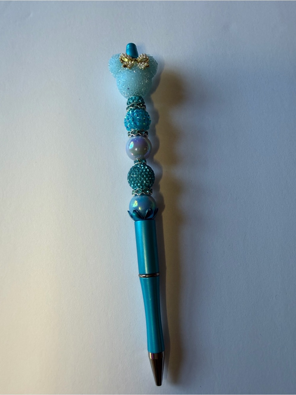 Blue Beaded Decorative Ballpoint Pen - Women Accessories